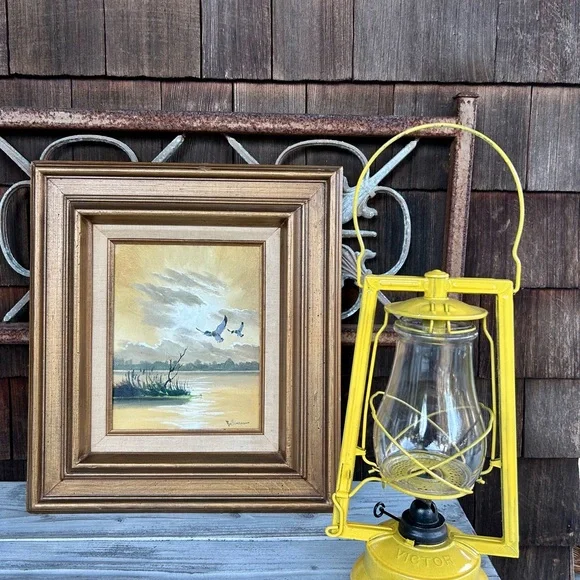 Vintage Duck Pond Oil Painting by Stephen Bellinger (18x16) - Picture 9 of 12